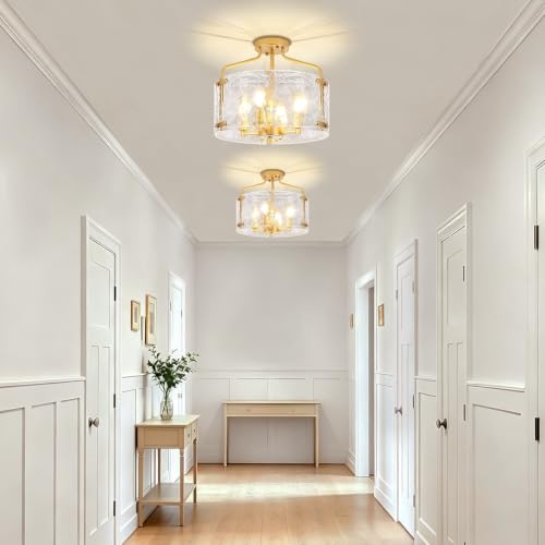 Modern Semi Flush Ceiling Light Gold Hallway Light Fixtures Entryway Lights