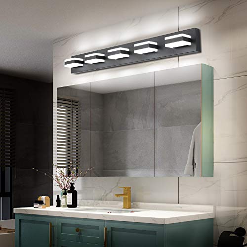 Black Bathroom Vanity Lights Over Mirror Dimmable LED Modern Black Bathroom Lighting Bath Wall Lighting S8568