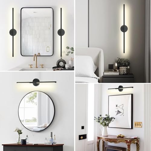 Matte Black Bathroom Light Fixtures Over Mirror 36 Inch