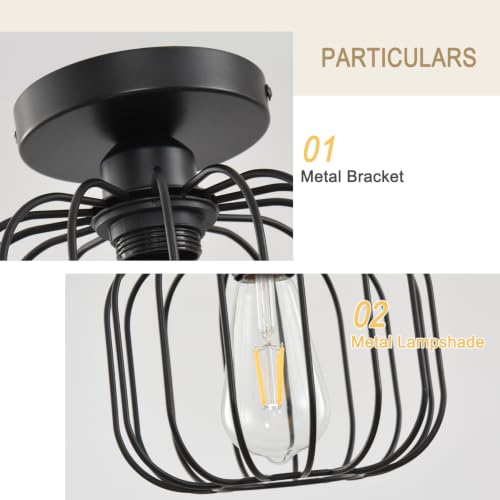 Industrial Flush Mount Ceiling Light