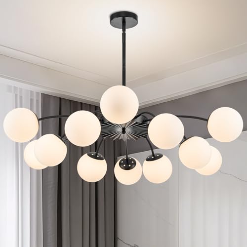 12 Light Milk Glass Pendant Light
