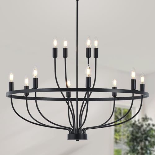 33.5" Black Chandelier