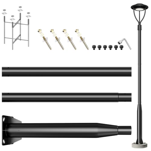 2Pack 10Ft Street Light Pole Adjustable Heavy Duty Metal Street Lamp Post