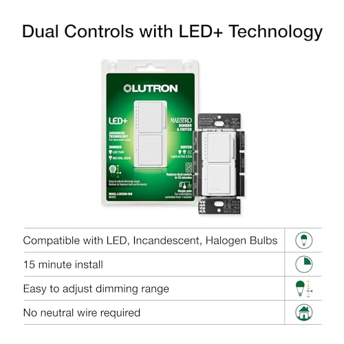 Maestro LED+ Dual Dimmer and Switch