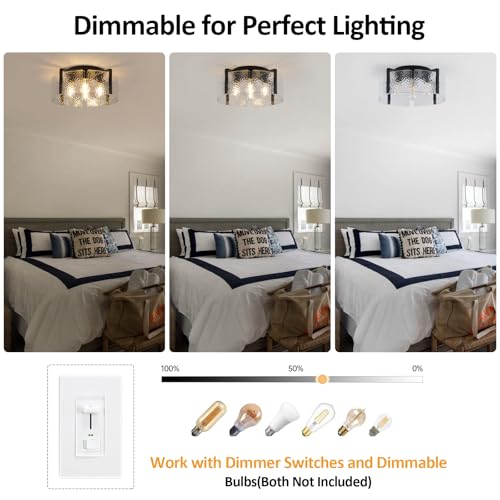 Black Flush Mount Ceiling Light Fixture