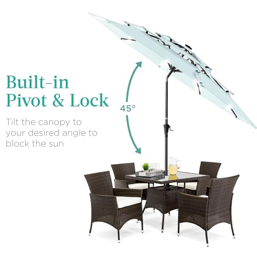 10ft 3 Tier Solar Patio Umbrella