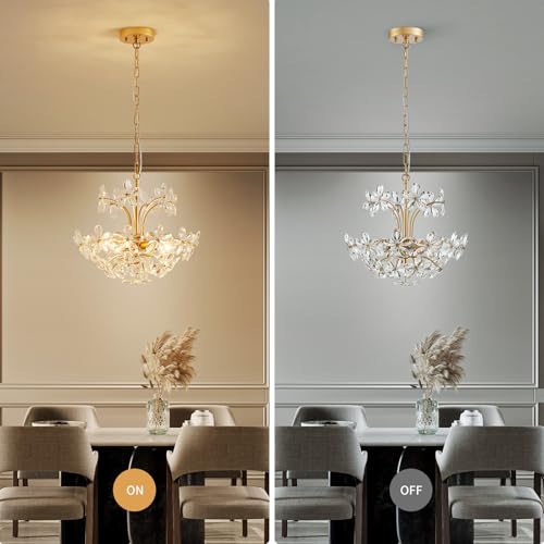 Crystal Chandelier Pendant Flushmount Ceiling Light Modern Lighting Fixture for Bedroom Hallway Bar Kitchen Bathroom