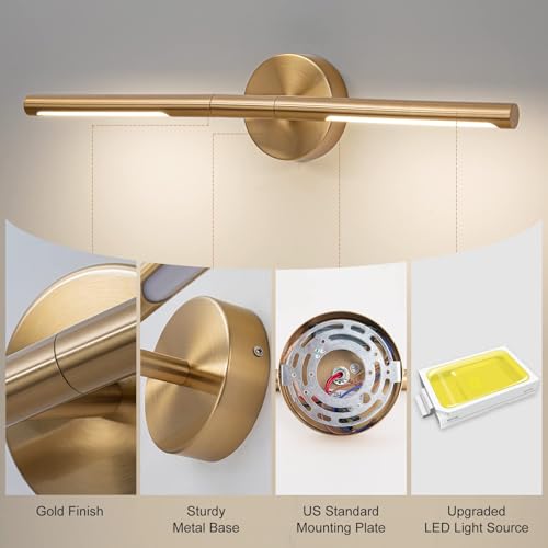Gold Bathroom Light Fixtures Over Mirror 24 Inch