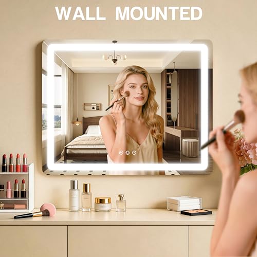 23"x18" Gold Vanity Mirror with Lights