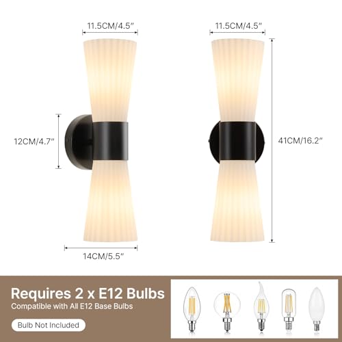 Black Glass Wall Sconce Light
