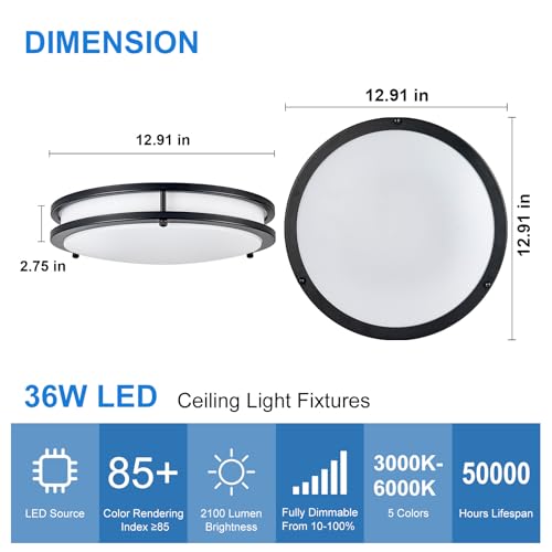 DLLT 2Pack Flush Mount LED Ceiling Light
