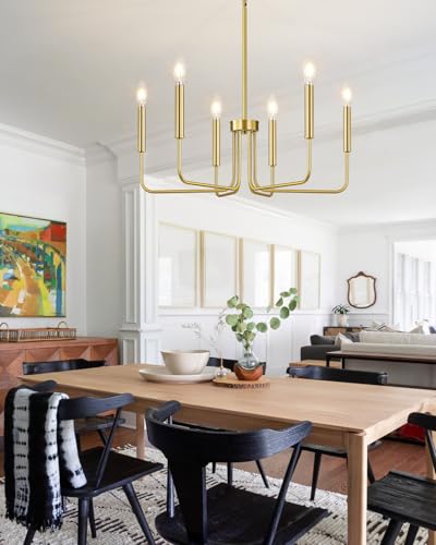 6 Light Gold Chandelier
