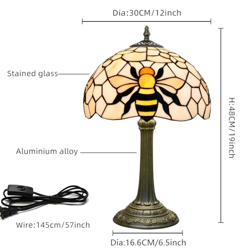 Tiffany Stained Glass lamp bee Cute Bedside Table lamp Animal Night Light