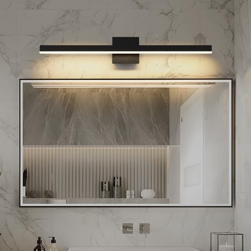 Black Bathroom Vanity Light Fixture Over Mirror 31.5 Inch