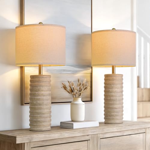 27'' Farmhouse Table Lamps Set of 2 for Living Room (2 Count)