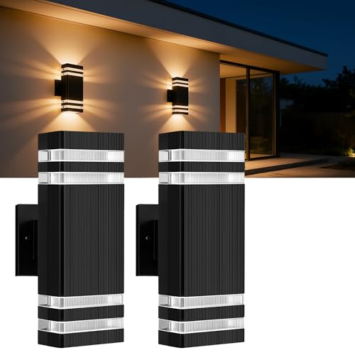 2Packs Square Outdoor Wall Lights (2 Count)