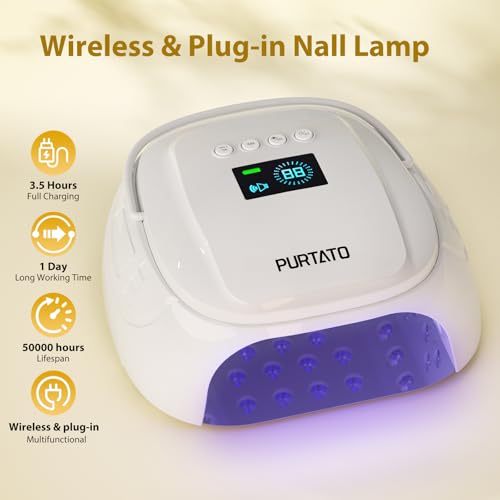 126W Cordless Rechargeable UV LED Nail Lamp with Large Space