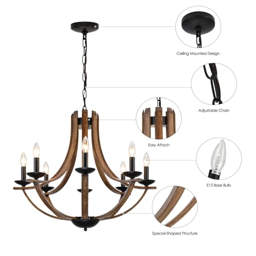 Rustic Farmhouse Dining Room Chandelier Light Fixture