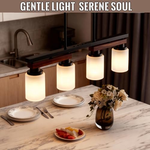 4 Light Black Linear Chandelier