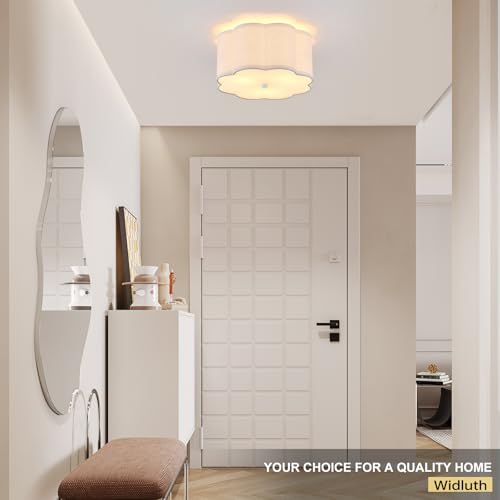 13" Modern White Semi Flush Mount Ceiling Light Fixture