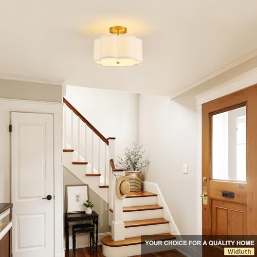 12.9" Gold Semi Flush Mount Ceiling Light