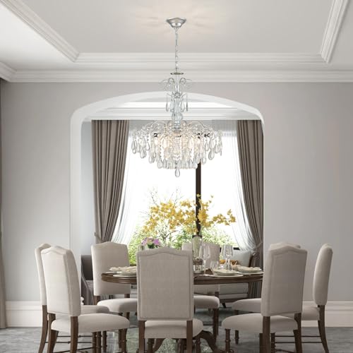 6 Light Crystal Chandelier Pendant Ceiling Light Modern Lighting Fixture for Bedroom Hallway Bar Kitchen Bathroom