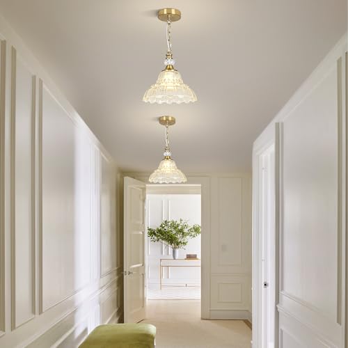 1 Piece Vintage Chandelier in Brushed Gold Finish with Flower (1-Light / Gold and Chain Style)