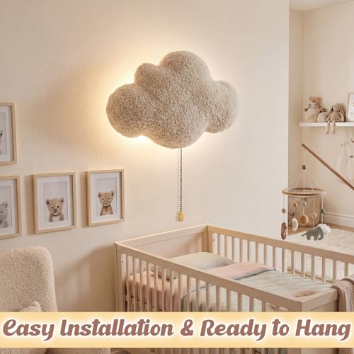 Fluffy Clouds Night Light Wall Lamp Sleeping Nursery Lighting