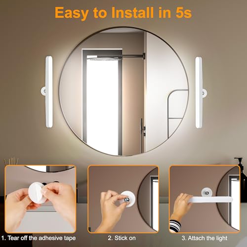 2 Pack Rechargeable Vanity Lights for Mirror (2 Count)