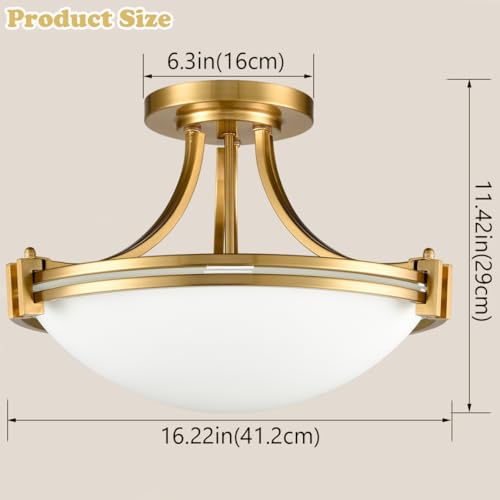 Modern Gold Semi Flush Mount Ceiling Light