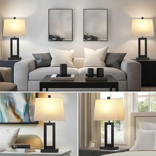 Black Bedside Table Lamp Set of 2 (2 Count)