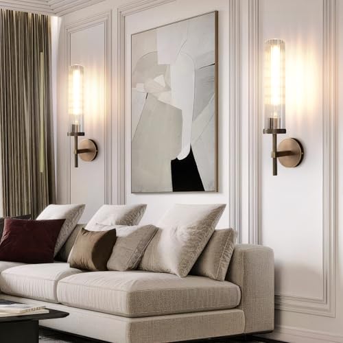 19.5" Knurled‑Craft Hardwired Bronze Wall Sconce (2 Count)