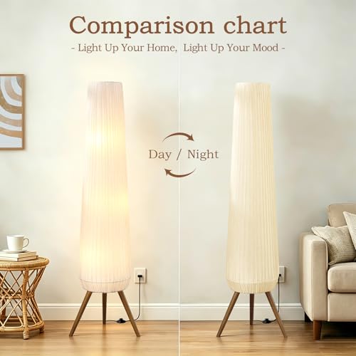 61'' Oatmeal Linen Pleated Floor Lamp