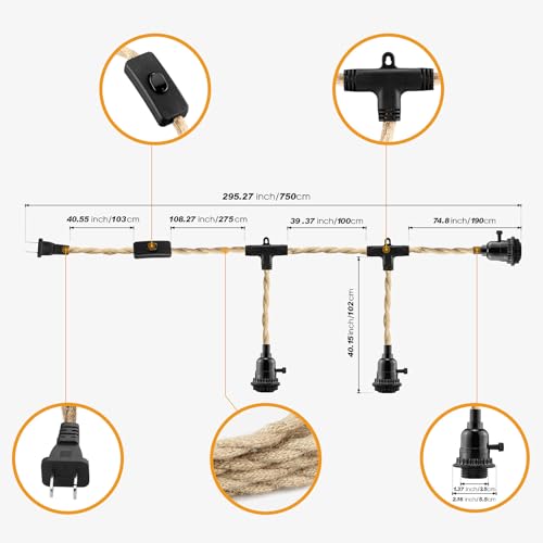 3 Light Plug in Pendant Light Cord