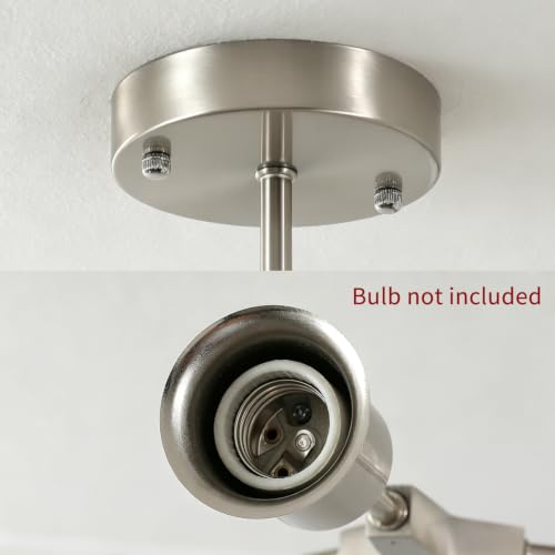 Mid Century 4 Light Sputnik Nickel Semi Flush Mount Ceiling Light