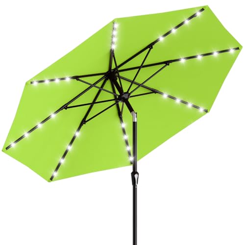 9FT Patio Umbrella with Solar Lights