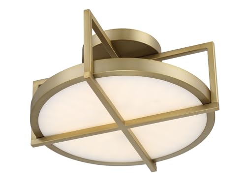 5616-695-L Boada LED Semi-Flush, 1-Light, 15 Total Watts, 14-in H x 6.5-in W, Soft Brass