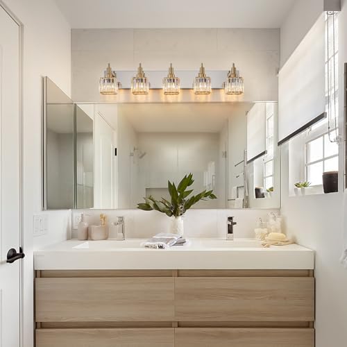 Crystal Bathroom Light Gold Chrome 5