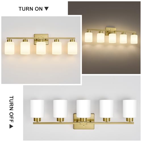 Brushed Gold Bathroom Light Fixtures Vanity Lights Over Mirror