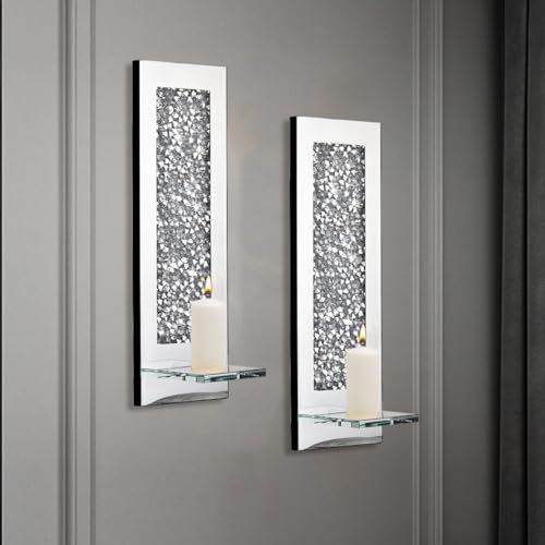 Crystal Crush Diamond Wall Candle holder set of 2 (2 Count)