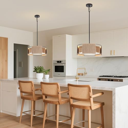 15.74'' Rattan Chandelier Dual