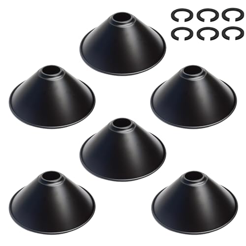 8.5" Industrial Vintage Black Iron Cone Lamp Shade (6 Count)