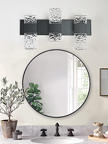 Black Bathroom Light Fixtures Crystal Bathroom Vanity Light 3 Light Over Mirror Modern LED Wall Light for Bathroom