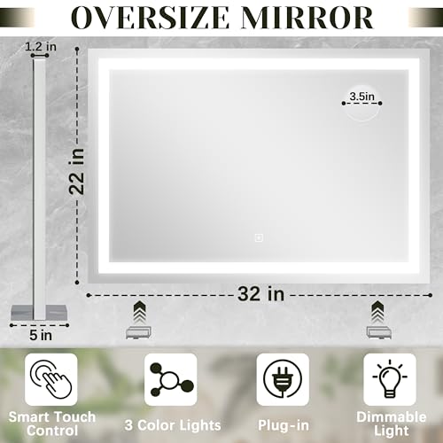 32x22 Lighted Vanity Mirror