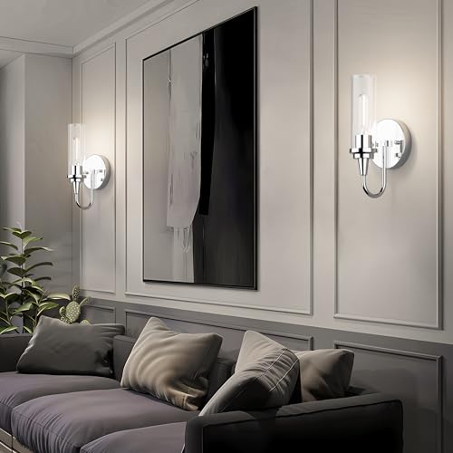 Chrome Wall Sconces Set of Two (2 Wall Sconces)