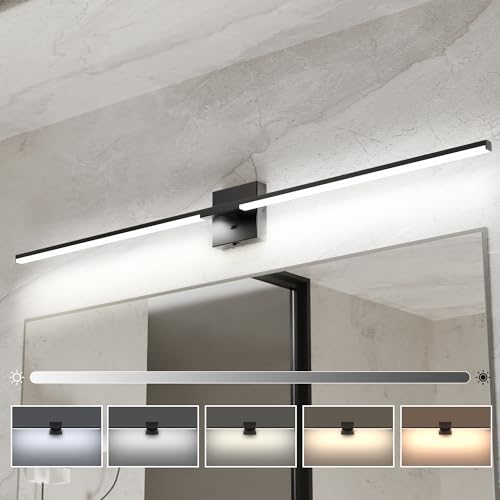48" Modern Black Bathroom Vanity Lights