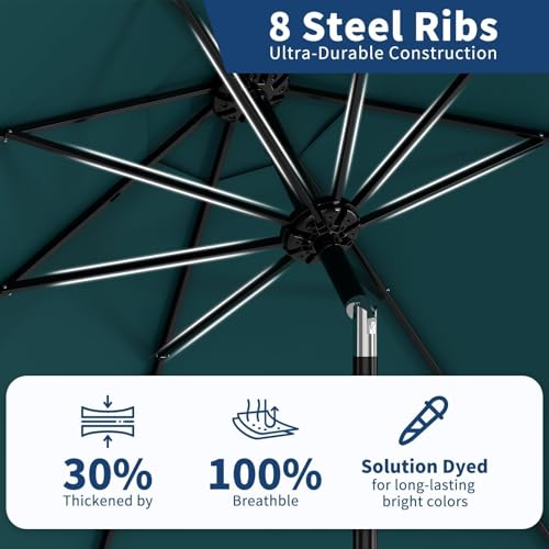 9FT Patio Umbrella 8 Sturdy Ribs Outdoor Table Umbrella