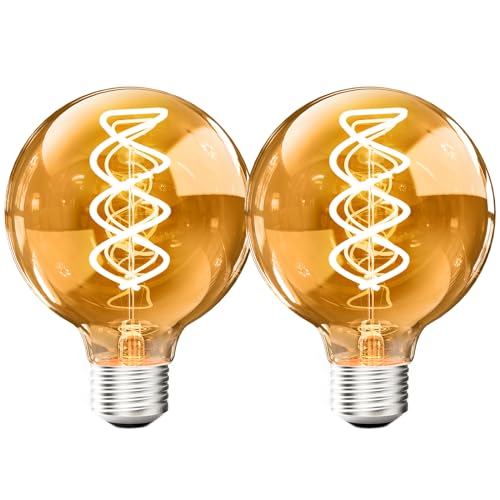 2PCS G80 Vintage Edison Light Bulbs Dimmable for Home (2 Count)