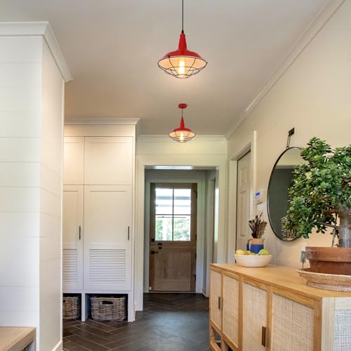 Farmhouse Red Pendant Light (3 Count)
