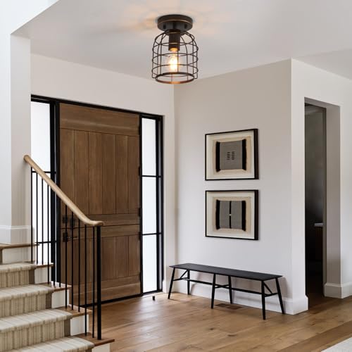 Industrial Vintage Flush Mount Ceiling Light (2 Count)